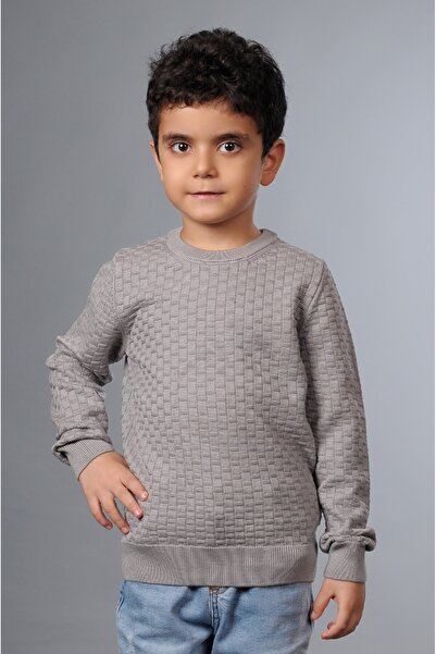 YMA TRİKO Хлопчачий трикотажний светр з коміром-стійкою та бавовняним коміром