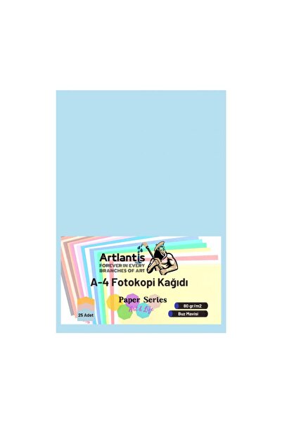 Artlantis Buz Mavisi Renkli A-4 Fotokopi Kağıdı 25 li 1 Paket Fotokopi Renkli...