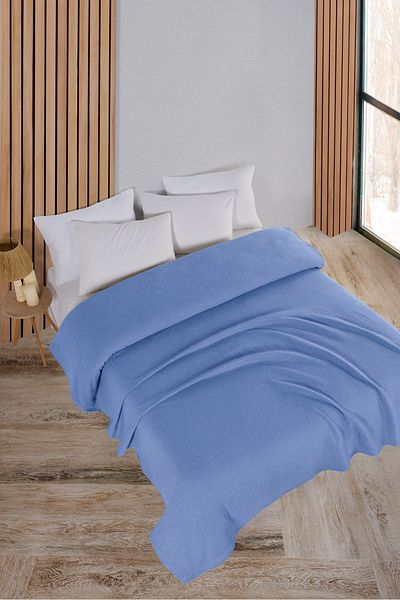 Evim Cotton Aden Dark Turquoise Pique Bedspread Single - 160X230 cm