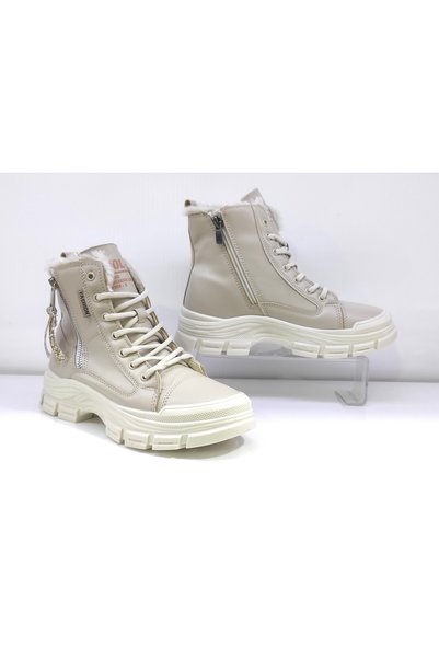 Conpax Furry Zippered Rubber Anti-Slip Sole Orthopedic Boots