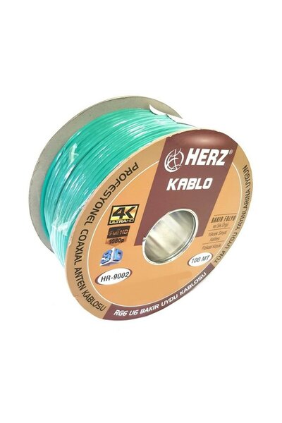 Herz RG6 -U6 Uydu Anten Kablosu - 100 Metre Yeşil