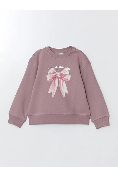LC Waikiki Lcw Kids Lilac Crew Neck Girls' Thick Sweatshirt