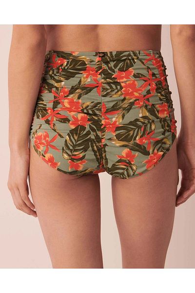 La Vie en Rose ORCHIDS GARDEN Shirred High Waist Bikini Bottom