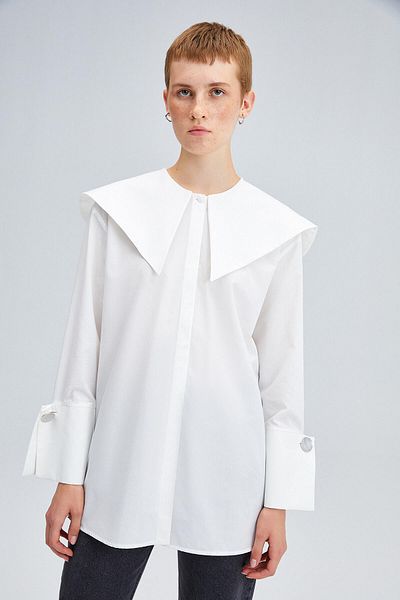 Touché Privé WIDE COLLAR POPLIN SHIRT