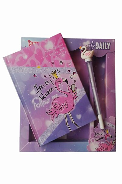 Artlantis Hatıra Defteri Kilitli Kız Modeli Günlük Defteri Flamingo Hediye Ku...