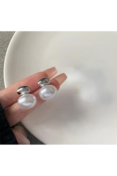 YASİN TOPÇU Steel Silver Earrings