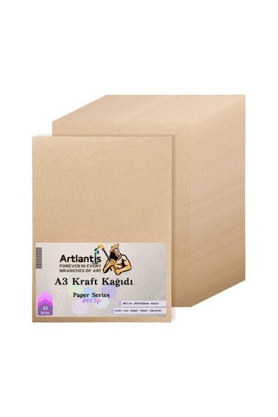 Artlantis A3 Kraft Kağıt 80 Gr 50 Adet Kraft Saman Kağıt 50 Adet
