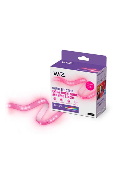 Wiz Renkli Ambiyans Akıllı Led Şerit 2 Metre (Güç Adaptörü dahildir) (Matter, Google Home, Alexa Uyumlu)