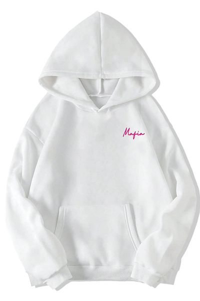 DEEPSENCE Φούτερ με λευκή κουκούλα Unisex με σχέδιο Mafia