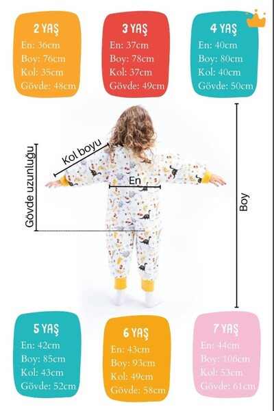 look design ÇOCUK UNISEX 2-3-4-5-6-7 YAŞ ANIMALS UYKU TULUMU 2.5 TOG
