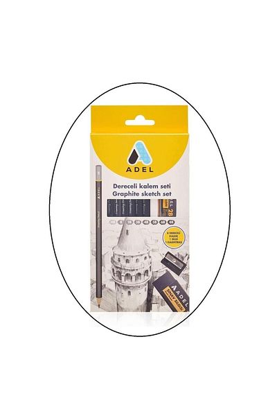 Adel Graduated Pencil Set With B Pencil Sharpener And Eraser 10 Pieces 1 Pack Graduated Pencil Set 1 Pack