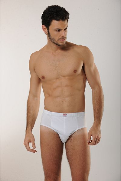 MODA 100% Cotton Soft Textured Men's White Slip Panties