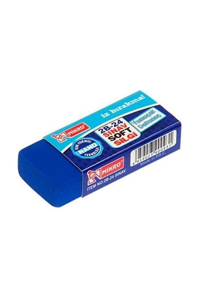 Mikro Exam Eraser Blue Eraser Medium Size Eraser Exam 1 Piece Soft Exam Eraser