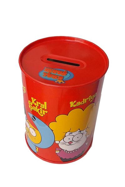 Cem Kral Şakir Remzi Necati Canan Metal Piggy Bank Medium Size Original Licensed 1 Piece Kral Şakir Red Kumb