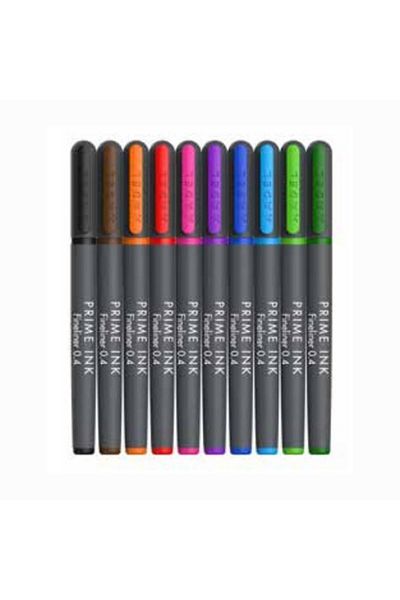 Adel Fineliner 10 Pieces Fine Tip Pen Prime Ink 10 Colors 1 Pack