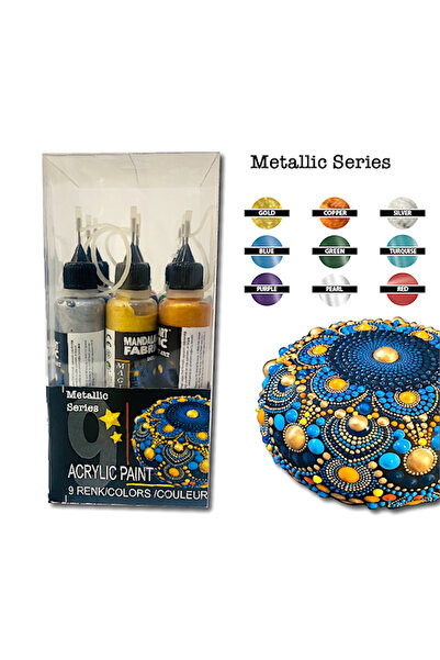 Mandalart Fabric Dot Mandala Metalik Seri, 9 Renk Birlikte, Dot Art Magic Poi...