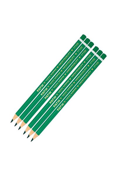 Fatih Green Pencil Copy 6 Pieces Green Pencil Head Pencil 6 Pieces