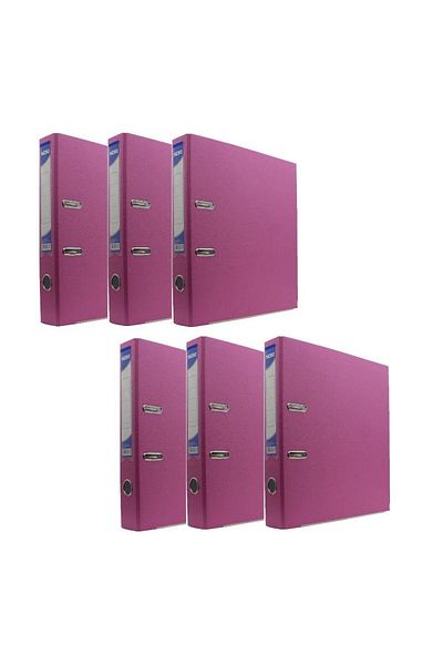 Noki Office Folder Pink Narrow Pink Office Folder with Rings 6 Pieces