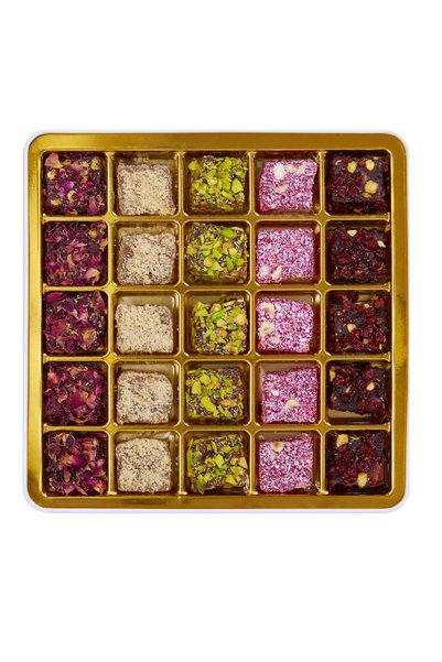 Çerez Pazarı King Turkish Delight in Metal Gift Box 500g with Mixed Special Pistachios, Hazelnuts and Walnuts