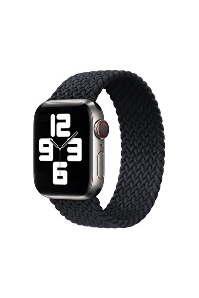 Forzacase Apple Watch 10 Series 46mm ile uyumlu Hasır Örgü Solo Loop Kordon K...