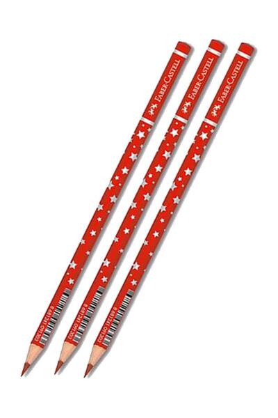 Faber Castell قلم رأس أحمر على شكل نجمة 3 قطع قلم رأس أحمر فابر بنمط نجمة