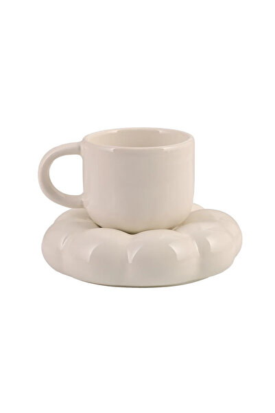 ARVALE 4 Piece Cloud Model Coffee Cup for 2 People |   Turkish Coffee Cup 90 ml