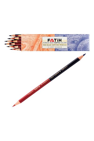 Fatih 12 Pcs Blue Red Double Sided Pencils - Title Copy