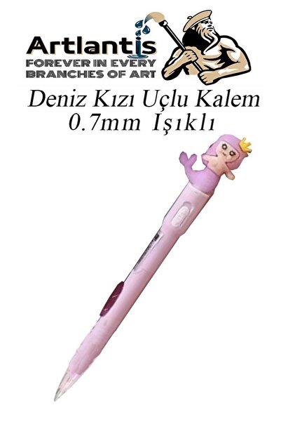 Artlantis Işıklı Deniz Kızı Uçlu Kalem 0.7 1 Adet Denizkızı Başlıklı Versatil...