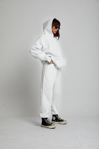 BayBayan Γυναικεία Oversize Casual Hooded Kangaroo Pocket 3 Thread Hooded Σετ χειμερινής φόρμας