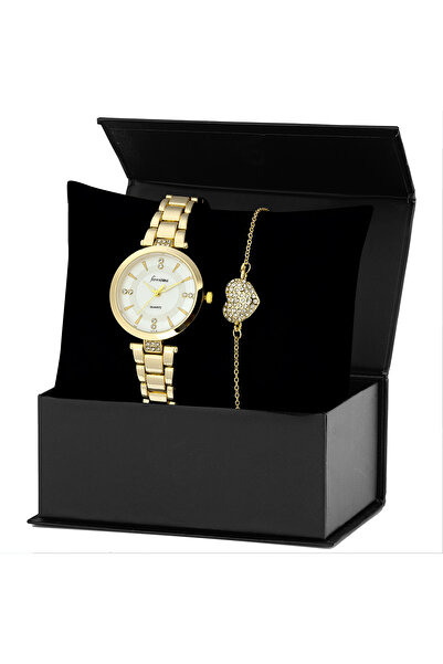 Forentina Gold Metal Kol Saati-Kalpli Bileklik Kombin Set PS3859
