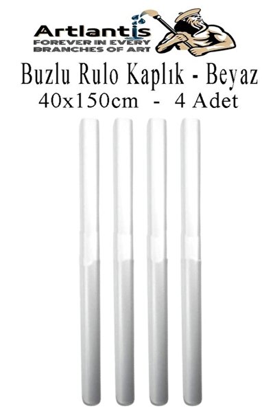 Artlantis Buzlu Rulo Şeffaf Beyaz Kaplık 4 Adet 40x150 cm Defter Kitap Kaplığ...