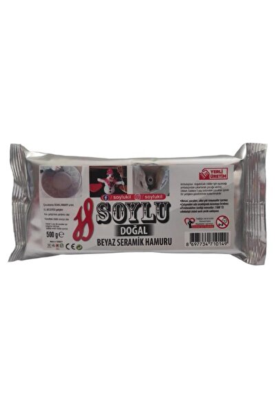 SOYLU Seramik Hamuru 500 Gr Beyaz Kil Hamuru Seramik Beyaz Kil Hamuru 1 Adet