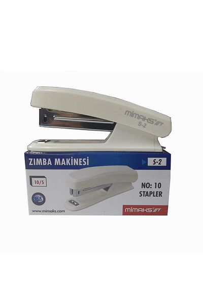 Mimaks Stapler White S-3 Stapler No:10 1 Piece Small Stapling Machine 10-15 Pages School Desk Student Ofi