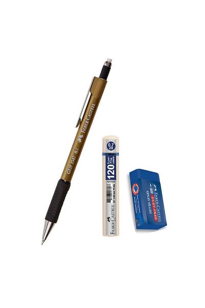 Faber Castell Nib Pen Golden Yellow 0.7 Grip 1347 Faber 120 Li Nib and Exam Eraser Versatile Nib Pen 0.7 1 Pc