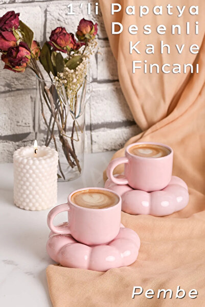 ARVALE 1 Person 2 Piece Cloud Model Coffee Cup |   Turkish Coffee Cup 90 ml