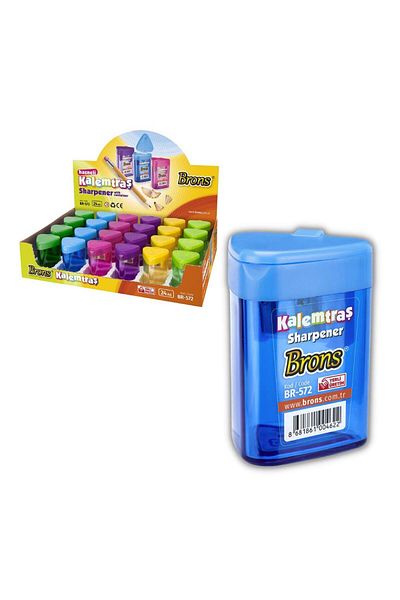 Brons Colorful Brons Triangular Pencil Sharpener - 2 Blades, 1 Piece