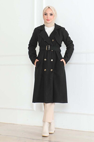 SGS Μαύρο διπλό παλτό stamp