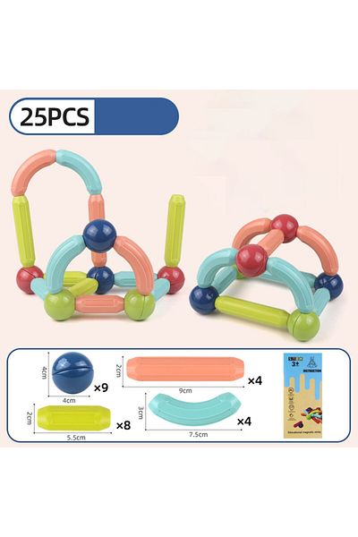 Generic 25 pieces colorful educational magnetic pieces set kt-001