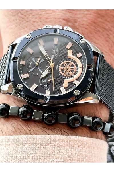 Ferrucci Functions Active Mesh Steel Band, Navy Color Men Wristwatch Bracelet