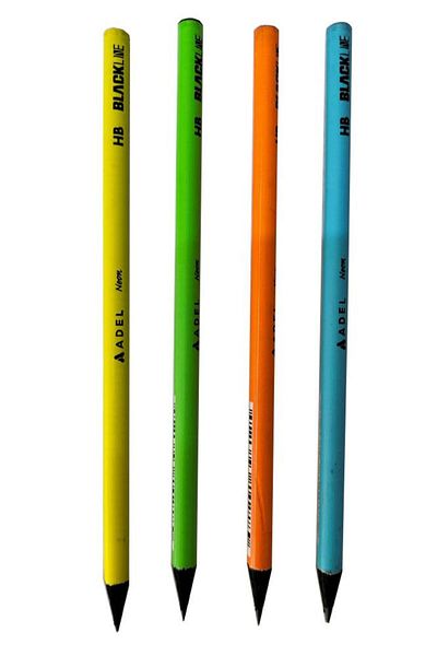 Adel Black Neon Pattern Pencil - 4 Pcs Hb Black Pencil Domestic Production