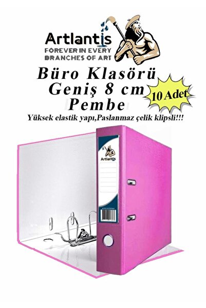 Artlantis Ροζ Φαρδύς Φάκελος Γραφείου - 10 Τεμάχια Πλαστικός, με Κλιπ και Κρί...