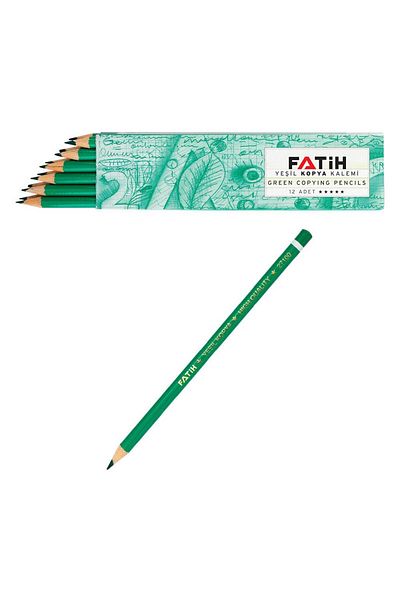 Fatih Green Pencil Copy 12 Pieces Green Pencil Head Pencil 12 Pieces