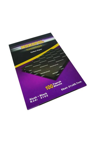 Monopol Karbon Kağıdı Karbon Kağıdı Siyah Renk 20 Adet