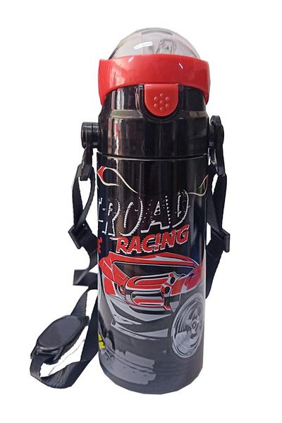 Mikro Boy's Water Bottle 550 ml Black 1 Piece Steel Water Bottle School Water Bottle Student Water Bottle