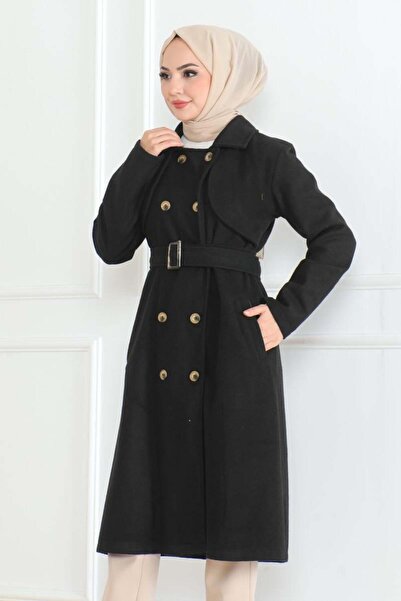 SGS Μαύρο διπλό παλτό stamp