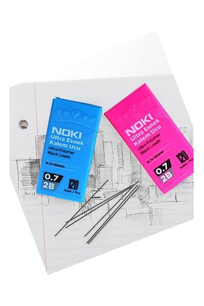 Noki Pen Tip Ultra Flexible 0.7mm 2B Black 120pcs Coral 1 Piece 0.7 Tip 120pcs Tube Flexible Soft Writing 0.7x6