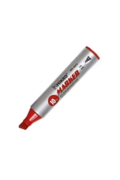 Mikro Red Permanent Marker Marker Cut Tip Parcel Pen Red 10 Mm Mr-6010 12 Pieces