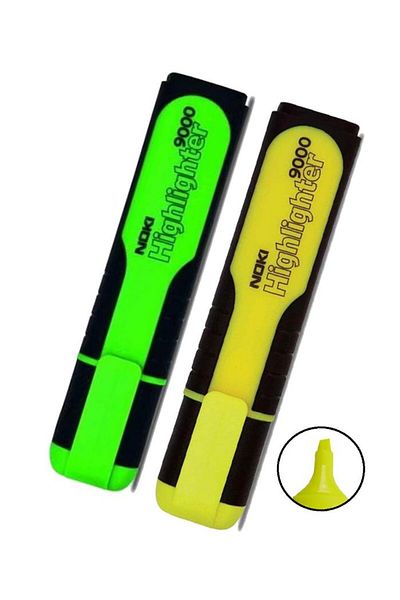 Noki Highlighter Marker Pen Yellow Green 1 Piece Highlighter 2 Colors Highlighter Marker Pen Neon Color