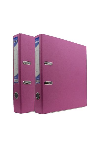 Noki Office Folder Pink Narrow Pink Office Folder with Rings 2 Pieces