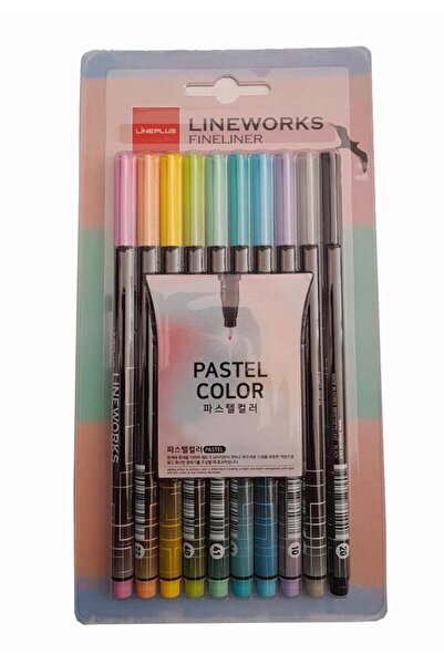 Lineplus مجموعة أقلام ألوان باستيل مكونة من 10 ألوان من Lineworks مقاس 0.5 مم...